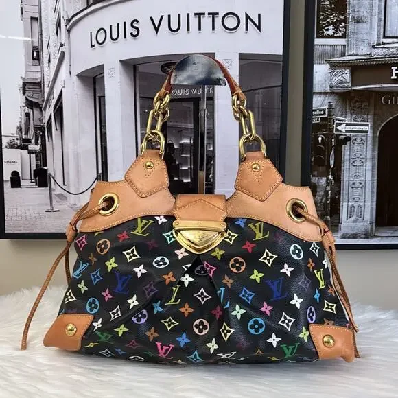 Louis Vuitton LV Shoulder Bag Ursula Black Monogram Multicolor - Picture 3 of 16